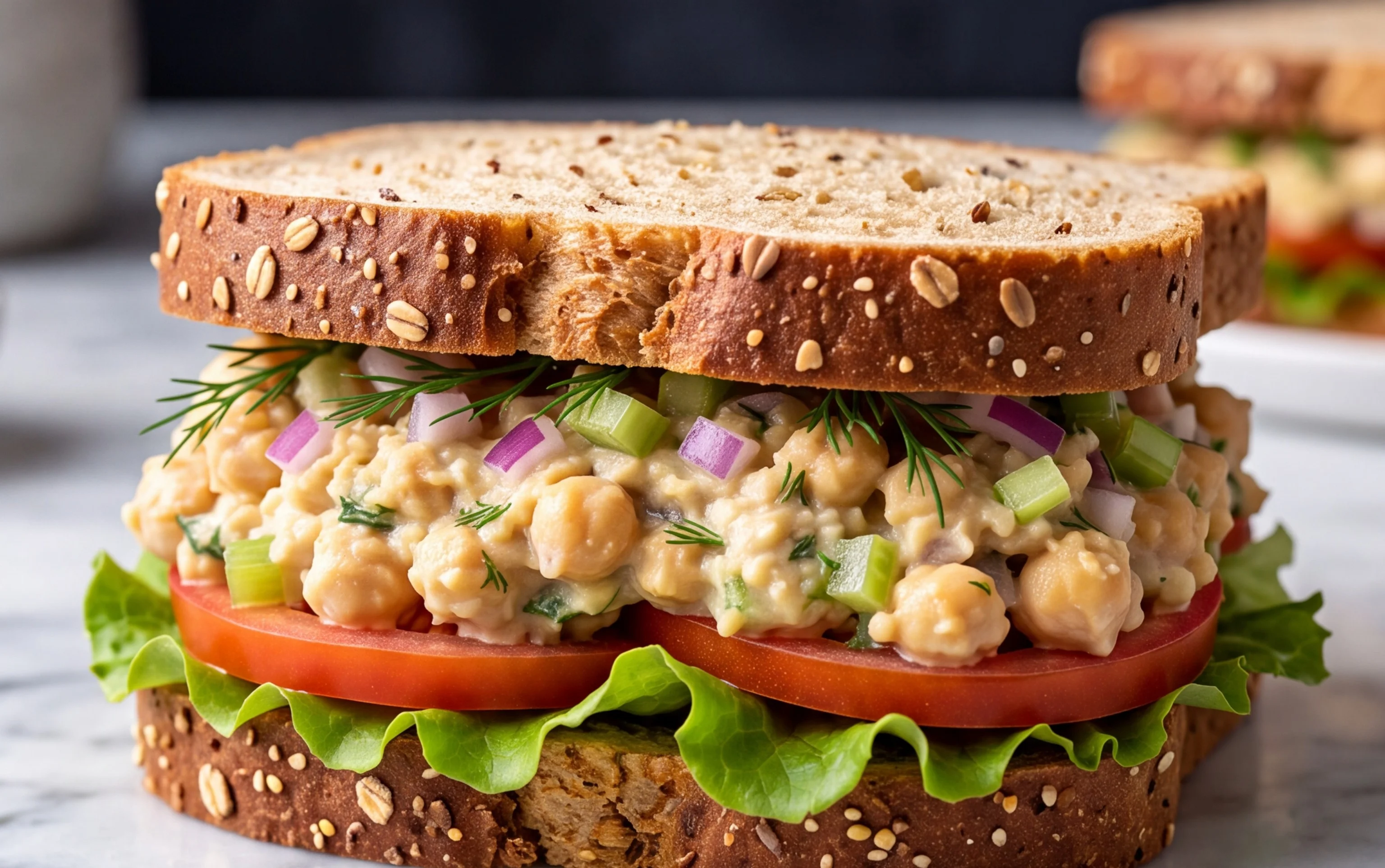 Easy Chickpea Salad Sandwich – Vegan Option